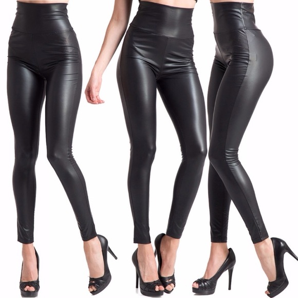 Pants - Super Sexy High Waisted Faux Leather Leggings! <3